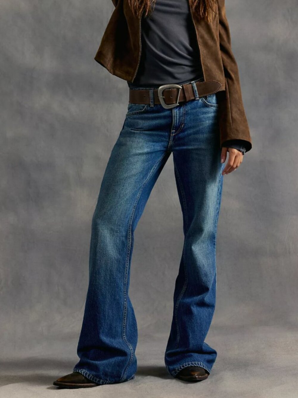 NWT Free People West Coast Relaxed Flare Jeans in Humble